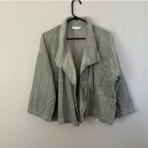 Bryn Walker Lagenlook LS Open Front Ribbed Jacket